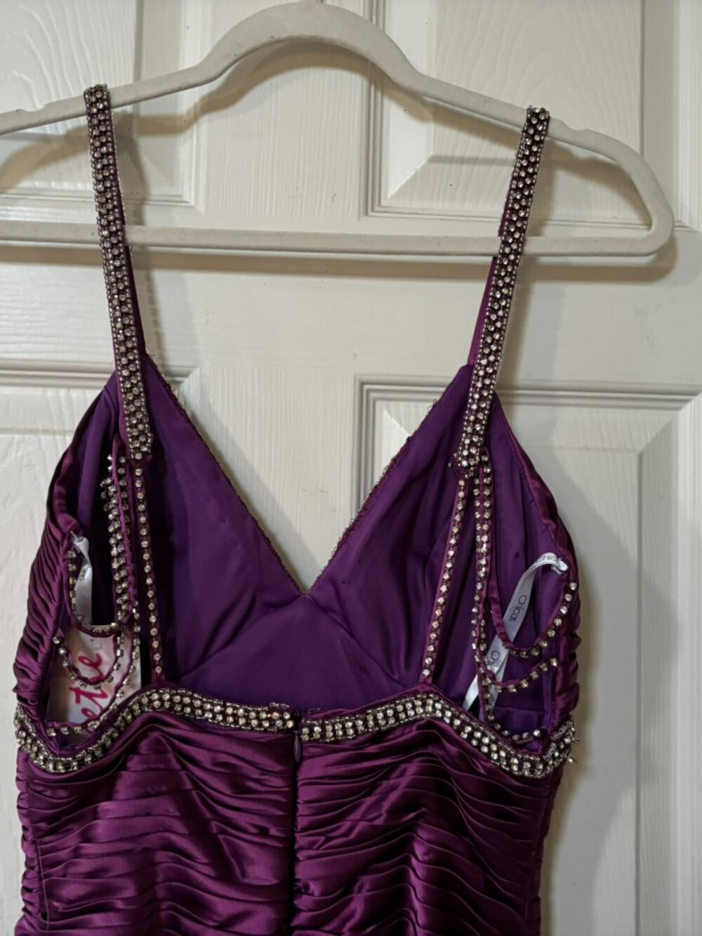 NWT Chicas Royal Purple Gown with Rhinestone and Bead Embellishments Size Small - Picture 5 of 14